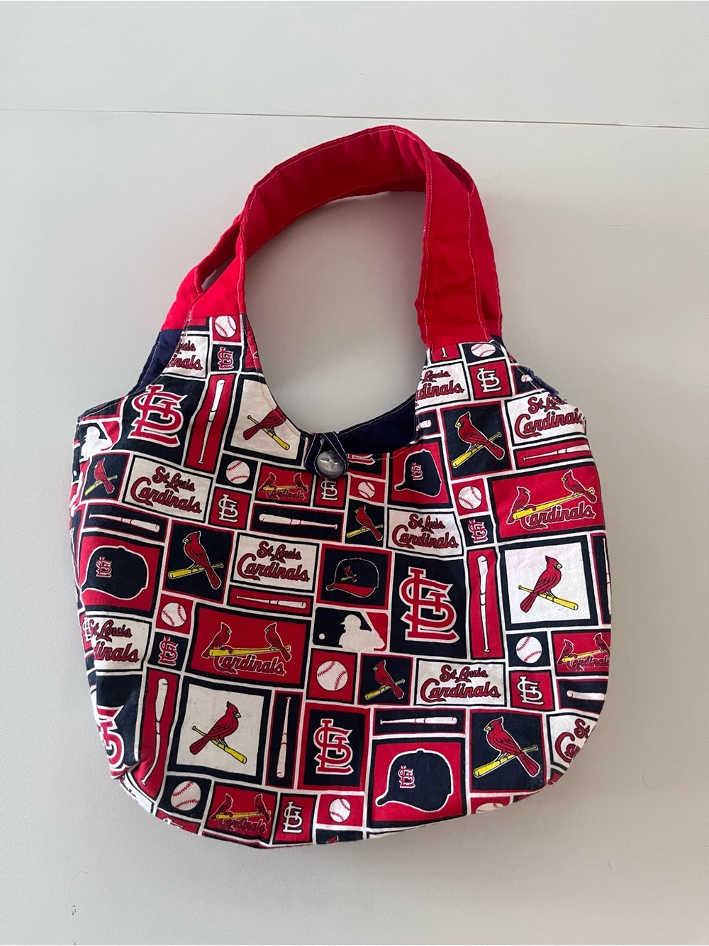 Handmade St Louis Cardinals Red Patterned Tote Bag